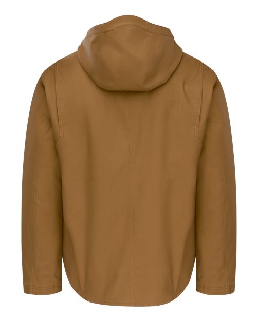 Brown Dickies hooded duck jacket, back view