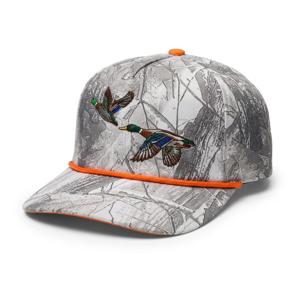 Duck Embroidered Camo Rope Hat