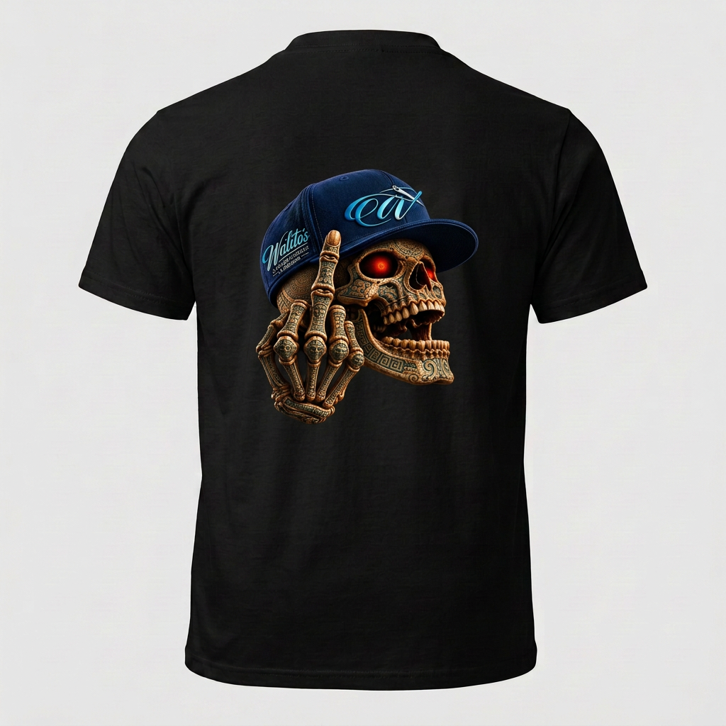 Walitos Skull Graphic Black T-Shirt