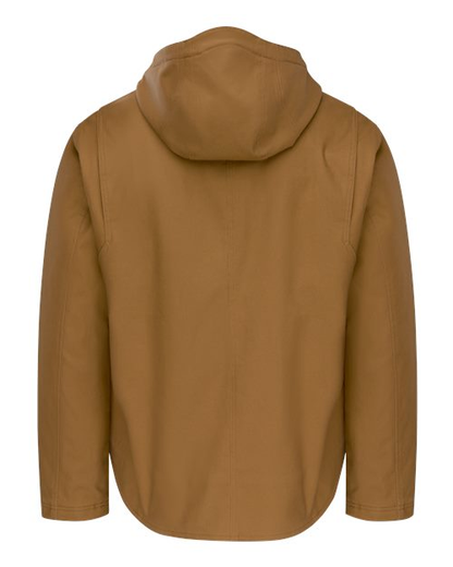 Brown Dickies hooded duck jacket, back view